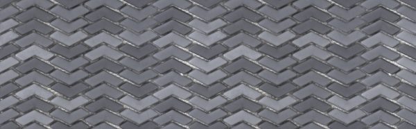 Herringbone glass mosaic grey nat 295X288 (кристалл 10Х41X6) цвет LH123